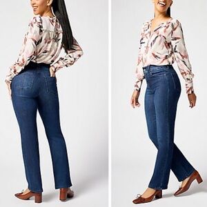 NYDJ Women's Straight Leg Jeans - Dark Blue